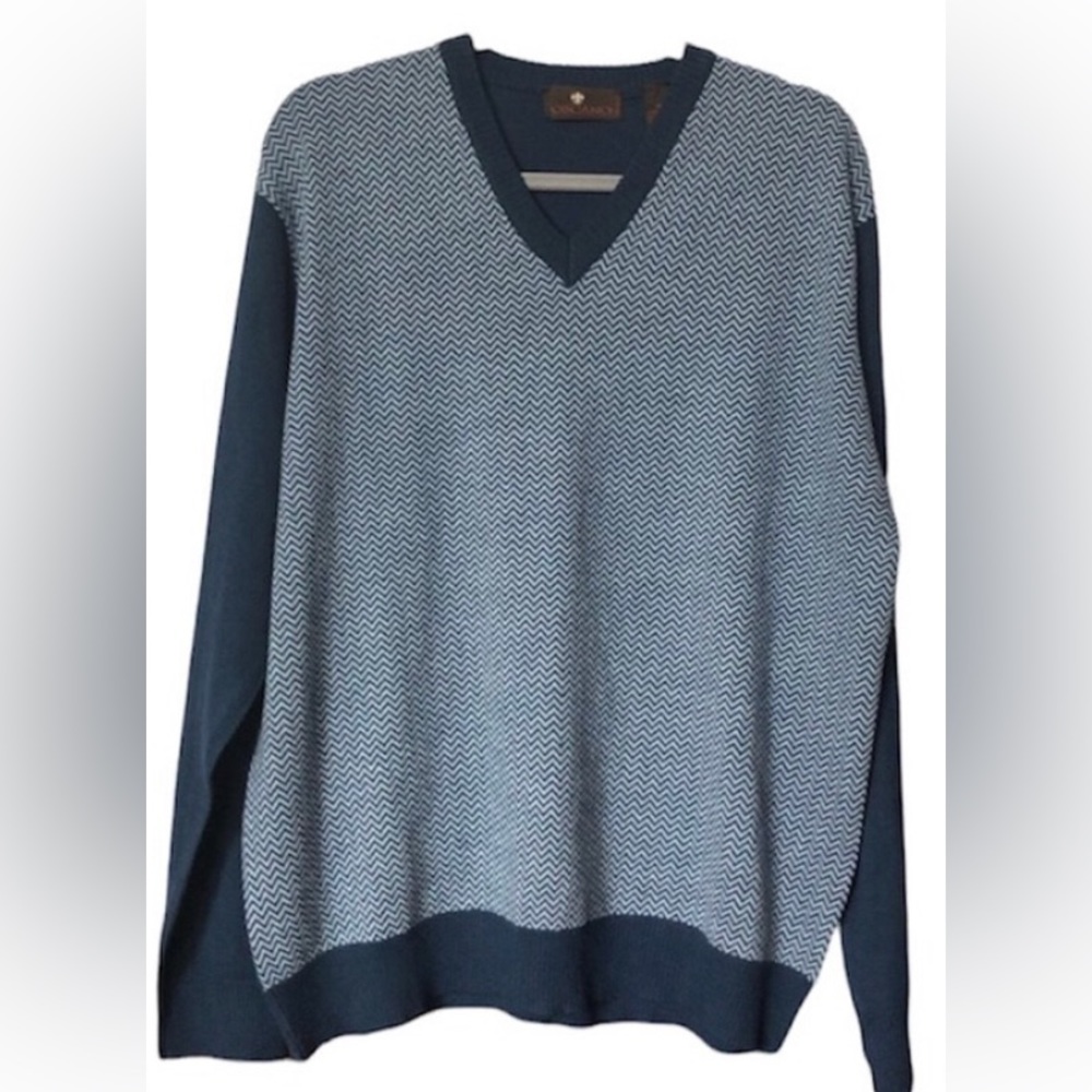 Toscano Made in Italy Merino Wool Blend V Neck Pullover Sweater Men Size XL